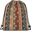 Beabes Colorful Boho Floral Drawstring Backpack Bohemians Tribal Art Batik Seamless Pattern Sport Gym Sack String Yoga Bag for Men Women