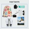 Beabes Donuts Drawstring Bags Backpack Bag Colorful Doughnuts Chocolate Blue Pink Donuts Sweet Food Dessert Sport Gym Sack Drawstring Bag String Bag Yoga Bag for Men Women view 3