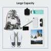 Beabes Abstract Marble Art Drawstring Bags Backpack Bag Black And White Ink Painting Liquid Acrylic Design Artistic Sport Gym Sack Drawstring Bag String Bag Yoga Bag for Men Women view 3