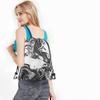 Beabes Abstract Marble Art Drawstring Bags Backpack Bag Black And White Ink Painting Liquid Acrylic Design Artistic Sport Gym Sack Drawstring Bag String Bag Yoga Bag for Men Women view 4