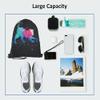 Beabes Unisex Modern Cat Stars Colorful Polyester Soft Shell Drawstring Backpack 14x16.9 Inch Gym Sports Travel Work School Bag view 3