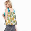 Beabes Pineapples Drawstring Bags Backpack Bag Enjoy Summer Time Tropical Fruit Fresh Food Exotic Leaf Holiday Sport Gym Sack Drawstring Bag String Bag Yoga Bag for Men Women view 4