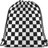 Beabes Checkerboard Drawstring Bags Backpack Bag Geometric Checkered Plaid Pattern Black White Car Racing Sports Chess Board Sport Gym Sack Drawstring Bag String Bag Yoga Bag for Men Women view 1