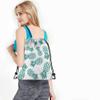 Beabes Pineapple Drawstring Bags Backpack Bag Summer Beach Tropical Fruit Fresh Botanical Plant Geometric Style Sport Gym Sack Drawstring Bag String Bag Yoga Bag for Men Women view 4