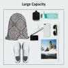 Beabes Retro Medallion Mandala Drawstring Backpack Bag - Art Ethnic Ornament Boho Bohemian Floral Paisley Sport Gym Sack String Yoga Bag for Men Women view 3