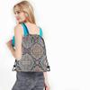 Beabes Retro Medallion Mandala Drawstring Backpack Bag - Art Ethnic Ornament Boho Bohemian Floral Paisley Sport Gym Sack String Yoga Bag for Men Women view 4