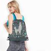 Beabes Llama Drawstring Bags Backpack Bag Cute Llama Cartoon Animal Alpaca Little Floral Hand Drawing Boho Design Sport Gym Sack Drawstring Bag String Bag Yoga Bag for Men Women view 4