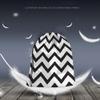 Beabes Chevron Drawstring Backpack Bag - Black And White Zig Zag Stripes Pattern Geometric Hand Drawn Sport Gym Sack Drawstring Bag for Men Women view 2