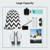 Beabes Chevron Drawstring Backpack Bag - Black And White Zig Zag Stripes Pattern Geometric Hand Drawn Sport Gym Sack Drawstring Bag for Men Women view 3