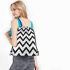 Beabes Chevron Drawstring Backpack Bag - Black And White Zig Zag Stripes Pattern Geometric Hand Drawn Sport Gym Sack Drawstring Bag for Men Women view 4