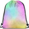 Beabes Abstract Rainbow Drawstring Bags Backpack Bag Dye Gradient Art Color Green Blue Colorful Pattern Design Sport Gym Sack Drawstring Bag String Bag Yoga Bag for Men Women