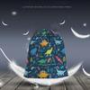 Beabes Dinosaur Drawstring Backpack Bag - Cute Cartoon Animal Funny Cool Colorful Dino Tropical Palm Leaf Sport Gym Sack Drawstring Bag for Men Women view 2