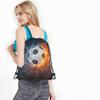 Beabes Soccer Drawstring Bags Backpack Bag Ball In Burning Fire And Water Lightening Sports Passion Football Game Sport Gym Sack Drawstring Bag String Bag Yoga Bag for Men Women view 4