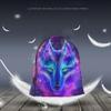 Beabes Galaxy Wolf Drawstring Bags Backpack Bag Starry Sky Stars Constellation Galaxy Outer Space Magic Animal Sport Gym Sack Drawstring Bag String Bag Yoga Bag for Men Women view 2