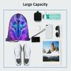 Beabes Galaxy Wolf Drawstring Bags Backpack Bag Starry Sky Stars Constellation Galaxy Outer Space Magic Animal Sport Gym Sack Drawstring Bag String Bag Yoga Bag for Men Women view 3
