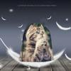 Beabes Cat Drawstring Bags - Backpack Bags with Cute Animal Designs, Grateful, Thankful & Blessed Kitty Pet Blue & Brown Big Eyes Fashion Sport Gym Sacks for Men & Women view 2