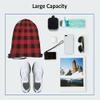 Beabes Black And Red Buffalo Drawstring Bags Backpack Bag Plaid Classic Pattern Tartan Art Stripes Sport Gym Sack Drawstring Bag String Bag Yoga Bag for Men Women view 3