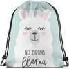 Beabes Cartoon Llama Alpaca Drawstring Bags - Backpack Bag with No Drama Llama Quote - Happy Animal Cute Pet Sport Gym Sack for Men & Women view 1