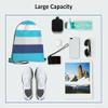 Beabes White Blue Stripes Drawstring Bags Backpack Bag Colorful Striped Pattern Modern Fashion Design Art Sport Gym Sack Drawstring Bag String Bag Yoga Bag for Men Women view 3