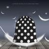 Beabes White Polka Dots Drawstring Bags Backpack Bag Big Circle Black Retro Background Simple Texture Fashion Print Sport Gym Sack Drawstring Bag String Bag Yoga Bag for Men Women view 2