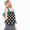 Beabes White Polka Dots Drawstring Bags Backpack Bag Big Circle Black Retro Background Simple Texture Fashion Print Sport Gym Sack Drawstring Bag String Bag Yoga Bag for Men Women view 4
