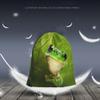 Beabes Green Frog Drawstring Bags Backpack Bag Cute Animal Little Funny Wildlife Tree Leaves Nature Black Big Eyes Sport Gym Sack Drawstring Bag String Bag Yoga Bag for Men Women view 2