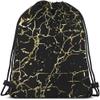 Beabes Golden Black Marble Drawstring Bags Backpack Bag Marbling Texture Art Ink Paint Abstract Design Natural Sport Gym Sack Drawstring Bag String Bag Yoga Bag for Men Women view 1