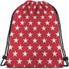 Beabes White Stars Drawstring Bags Backpack Bag Abstract USA Star Design On The Red Background Cool Symbol Sign Sport Gym Sack Drawstring Bag String Bag Yoga Bag for Men Women view 1