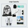 Beabes Music Notes Drawstring Bags Backpack Bag Vintage Design Grunge Art Black Ground Silhouette Ink Splatter Sport Gym Sack Drawstring Bag String Bag Yoga Bag for Men Women view 3