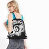 Beabes Music Notes Drawstring Bags Backpack Bag Vintage Design Grunge Art Black Ground Silhouette Ink Splatter Sport Gym Sack Drawstring Bag String Bag Yoga Bag for Men Women view 4