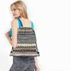 Beabes Bohemian Retro Stripes Drawstring Bags Backpack Bag Boho Design Tribal Print Ikat Ethnic Pattern Rustic Sport Gym Sack Drawstring Bag String Bag Yoga Bag for Men Women view 4