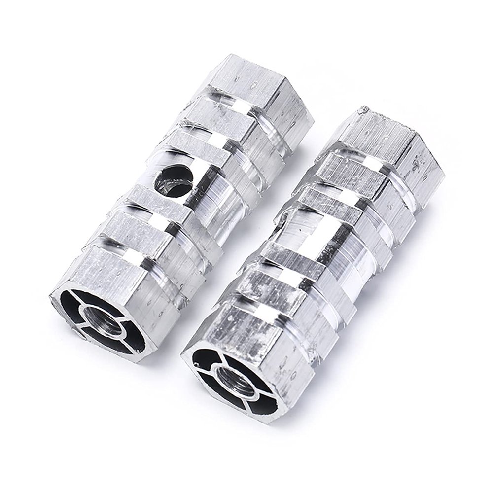 homeemoh Bike Pegs, 1 Pair Aluminum Alloy Anti-Skid Lead Foot Bicycle Pegs Axle Pedals Parts BMX MTB Bicycle Pedal Foot Pegs Applicable to The Axis of 10.5 mm,Silver