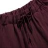 CHARTOU Women's Summer Drawstring Waist Wide Leg Loose Cotton Linen Palazzo Pants (Large, Wine Red) view 2