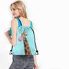 Beabes Adorable Animal Giraffe Drawstring Bags Backpack Bag Blowing Bubbles Gum Funny African Cool Blue Wild Cute Sport Gym Sack Drawstring Bag String Bag Yoga Bag for Men Women view 4