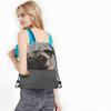 Beabes Art Cute Pet Drawstring Bags Backpack Bag Dog Lovely Animal Little Puppy Art Funny Pug Face Eyes Fashion Design Cookie Sport Gym Sack Drawstring Bag String Bag Yoga Bag for Men Women view 4