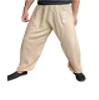 Kung Fu Pants Tai Chi and Wing Chun Bottoms Style for Women and Men Martial Arts Trousers Light and Smooth (Beige WC, Size L) view 1