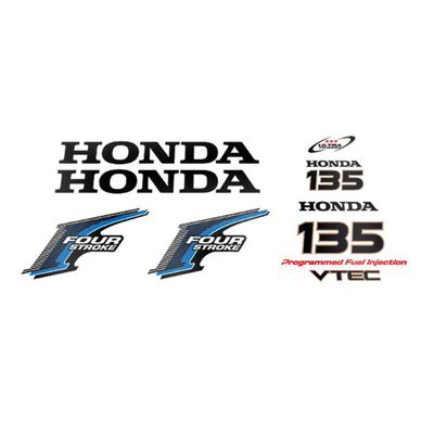 411 Decals Aftermarket Replacement for Honda 135 F. Stroke Blue Outboard Decal (Sticker) Set
