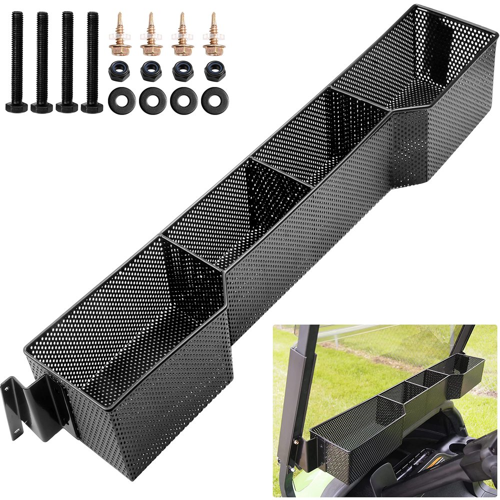 Roykaw Club Car Front Basket Dash Storage Tray Organizer Compatible with Precedent 2004-up Golf Cart - One Piece Solid Design