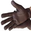 Horse Riding Men's Gloves All Leather 100% Real Leather TAN & Black Premium Quality Gents Equestrian Gloves (Large, Dark Brown) view 3