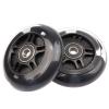 WHEELGOO Rear 80mm Light Up White Flashing 3-Wheeled Kid Scooter Replacement Wheels for Kid Push Kick Scooter, 2-Pack (Black) view 3