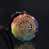 Day Day Up Orgonite Necklace Sri Yantra Luminous Pendant Sacred Geometry Chakra Energy Necklace Meditation Jewelry view 4