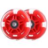 WHEELGOO Rear 80mm Light Up White Flashing 3-Wheeled Kid Scooter Replacement Wheels Compatible with Micro Globber Lascoota Kick Scooter, 2-Pack (Red) view 1