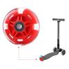 WHEELGOO Rear 80mm Light Up White Flashing 3-Wheeled Kid Scooter Replacement Wheels Compatible with Micro Globber Lascoota Kick Scooter, 2-Pack (Red) view 3