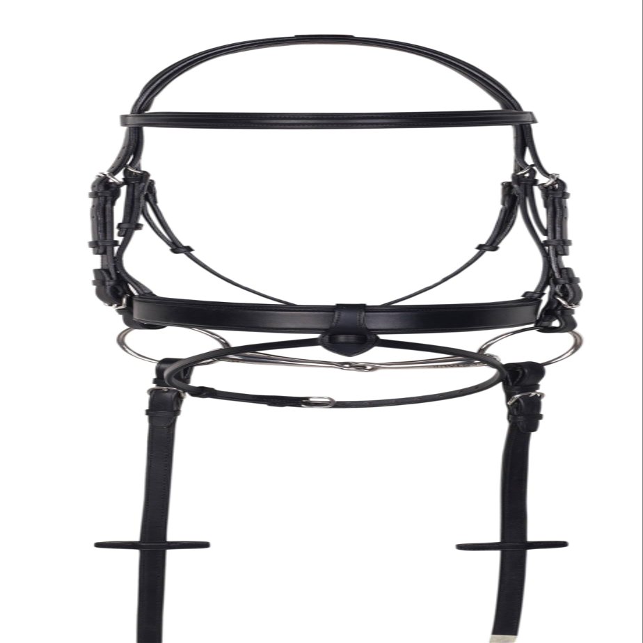 ARAMAS Square Mild Raised Wide Dressage Bridle with Leather Reins