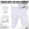Exxact Sports Proline Youth Integrated Football Pants with 7 Flex Pads, Lightweight Football Practice Pants for Protection (YXS, White) view 4