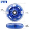 WHEELGOO Rear 80mm Light Up White Flashing 3-Wheeled Kid Scooter Replacement Wheels Compatible with Micro Globber Lascoota Kick Scooter, 2-Pack (Blue) view 2