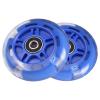 WHEELGOO Rear 80mm Light Up White Flashing 3-Wheeled Kid Scooter Replacement Wheels Compatible with Micro Globber Lascoota Kick Scooter, 2-Pack (Blue) view 3