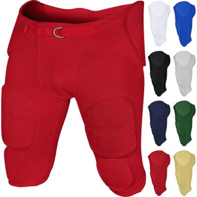 Exxact Sports Proline Youth Integrated Football Pants with 7 Flex Pads, Lightweight Football Practice Pants for Protection (YL, Red)