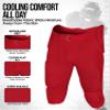 Exxact Sports Proline Youth Integrated Football Pants with 7 Flex Pads, Lightweight Football Practice Pants for Protection (YL, Red) view 2