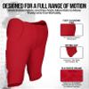 Exxact Sports Proline Youth Integrated Football Pants with 7 Flex Pads, Lightweight Football Practice Pants for Protection (YL, Red) view 3